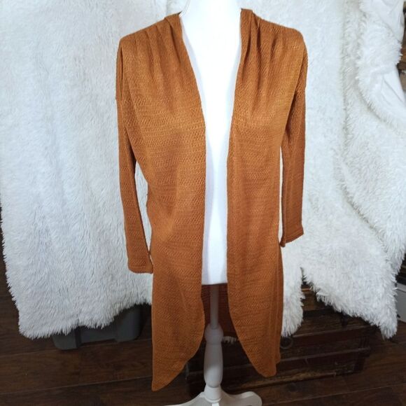 FOREVER 21 MUSTARD YELLOW CARDIGAN SZ.M EUC - Picture 2 of 7